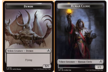Demon // Human Cleric Double-Sided Token - Foil